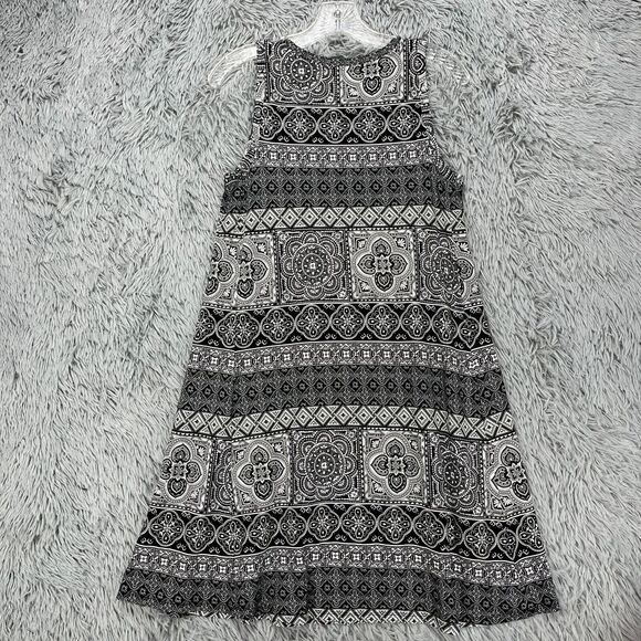 LOFT Outlet‎ Shift Dress Women's S? Black White Medallion Geometric Stretch - Picture 8 of 10